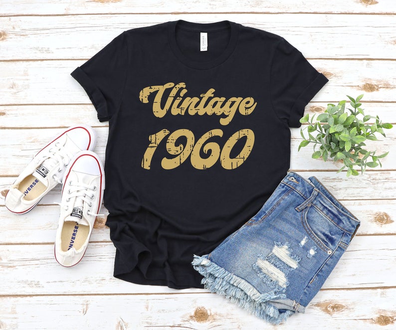 Vintage 1960 Shirt, 63rd Birthday Gift, Birthday Party, 1960 T-Shirt - Vintage tees for Women