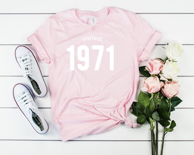 Vintage 1971 Birthday T-Shirt | 52nd Birthday Party T-Shirt Cotton - Vintage tees for Women