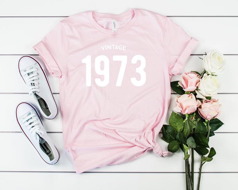 Vintage 1973 Birthday T-Shirt | 50th Birthday Party T-Shirt Cotton - Vintage tees for Women