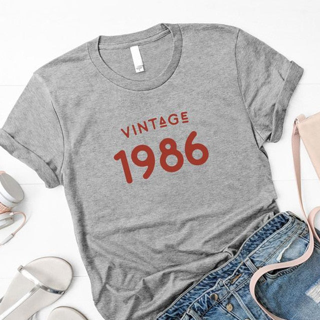 Vintage 1986 T-Shirt | 37th Birthday T-shirt | Woman Causal Top - Vintage tees for Women