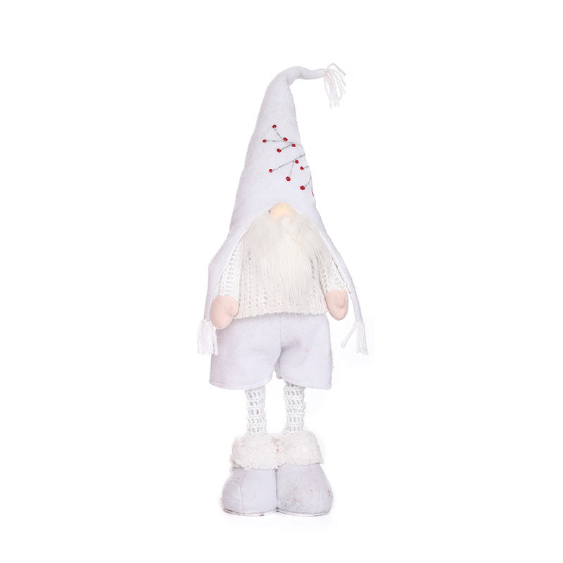 New Christmas decorations telescopic faceless doll pointed hat standing doll - Vintage tees for Women